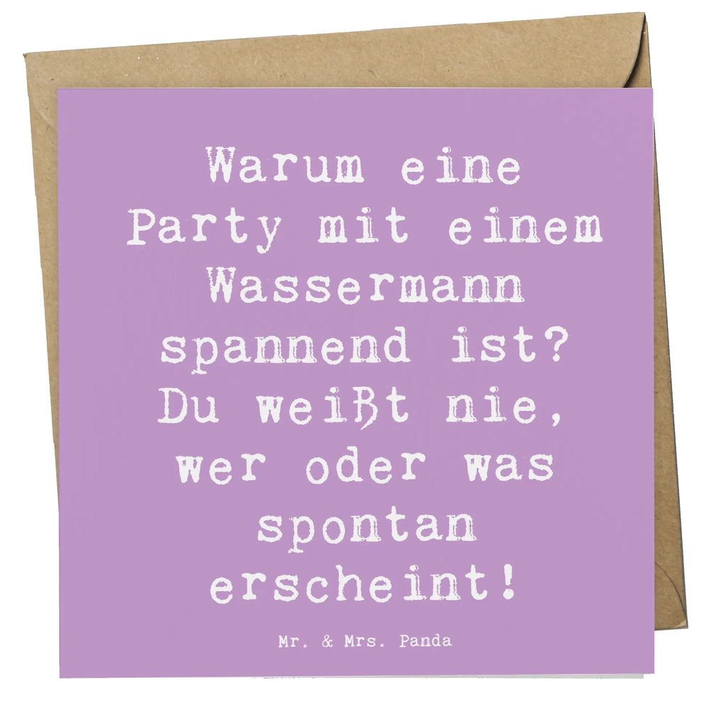 Deluxe Karte Spruch Wassermann Party Karte, Grußkarte, Klappkarte, Einladungskarte, Glückwunschkarte, Hochzeitskarte, Geburtstagskarte, Hochwertige Grußkarte, Hochwertige Klappkarte, Tierkreiszeichen, Sternzeichen, Horoskop, Astrologie, Aszendent