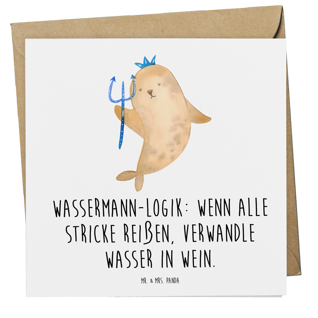 Deluxe Karte Spruch Wassermann Logik Karte, Grußkarte, Klappkarte, Einladungskarte, Glückwunschkarte, Hochzeitskarte, Geburtstagskarte, Hochwertige Grußkarte, Hochwertige Klappkarte, Tierkreiszeichen, Sternzeichen, Horoskop, Astrologie, Aszendent