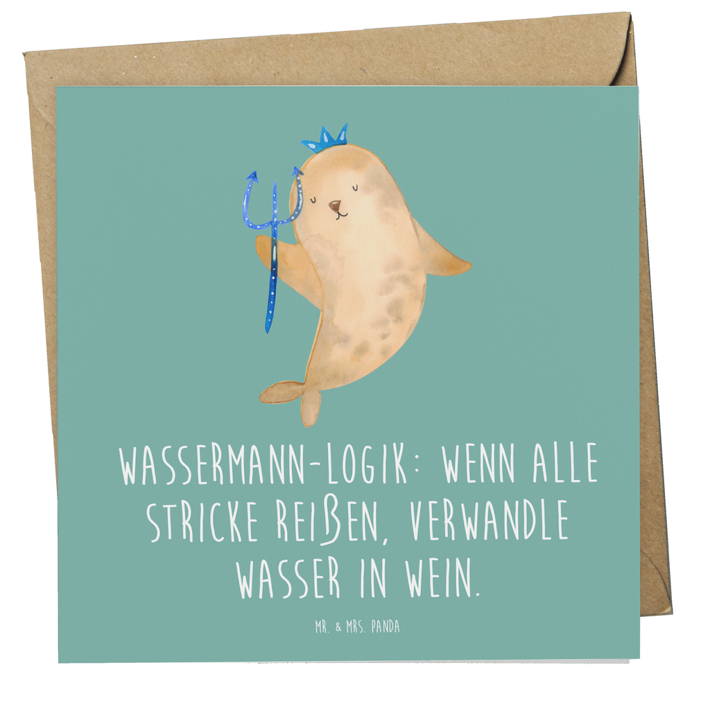 Deluxe Karte Spruch Wassermann Logik Karte, Grußkarte, Klappkarte, Einladungskarte, Glückwunschkarte, Hochzeitskarte, Geburtstagskarte, Hochwertige Grußkarte, Hochwertige Klappkarte, Tierkreiszeichen, Sternzeichen, Horoskop, Astrologie, Aszendent