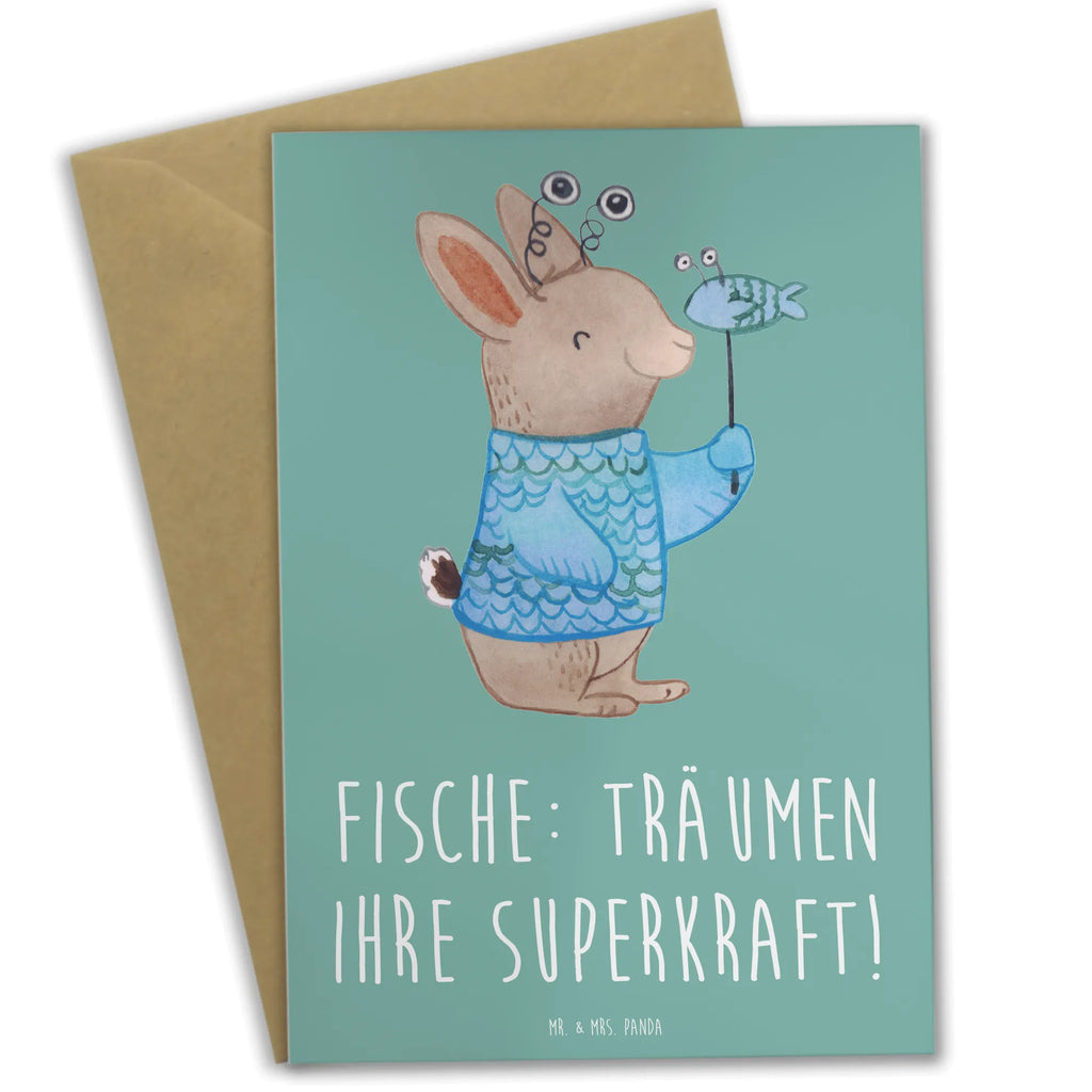 Grußkarte Fische Kraft Grußkarte, Klappkarte, Einladungskarte, Glückwunschkarte, Hochzeitskarte, Geburtstagskarte, Karte, Ansichtskarten, Tierkreiszeichen, Sternzeichen, Horoskop, Astrologie, Aszendent