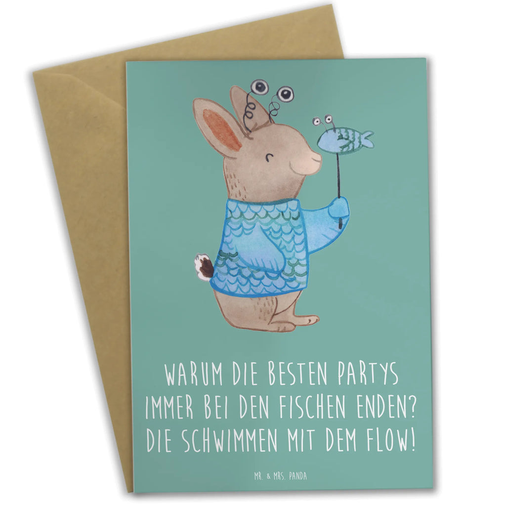 Grußkarte Fische Flow Spaß Grußkarte, Klappkarte, Einladungskarte, Glückwunschkarte, Hochzeitskarte, Geburtstagskarte, Karte, Ansichtskarten, Tierkreiszeichen, Sternzeichen, Horoskop, Astrologie, Aszendent