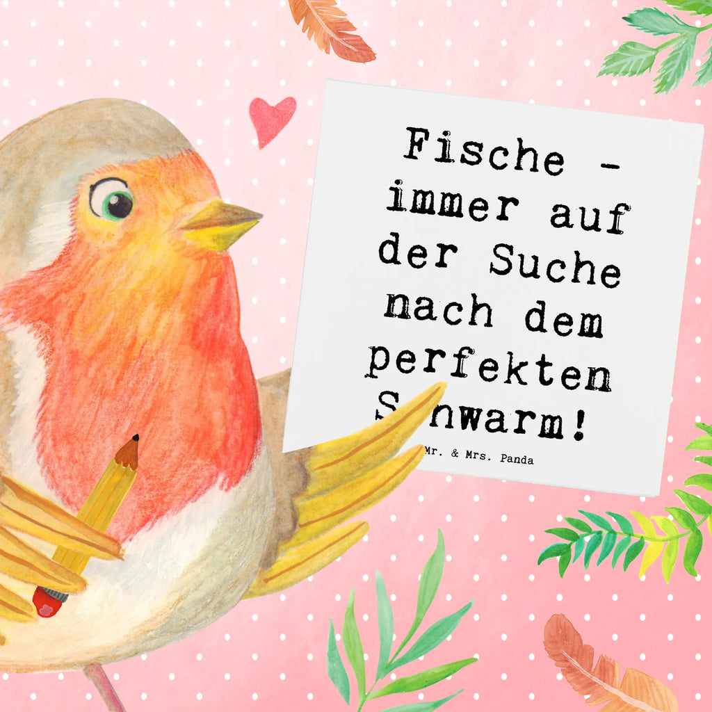 Deluxe Karte Spruch Fische Schwarm Karte, Grußkarte, Klappkarte, Einladungskarte, Glückwunschkarte, Hochzeitskarte, Geburtstagskarte, Hochwertige Grußkarte, Hochwertige Klappkarte, Tierkreiszeichen, Sternzeichen, Horoskop, Astrologie, Aszendent