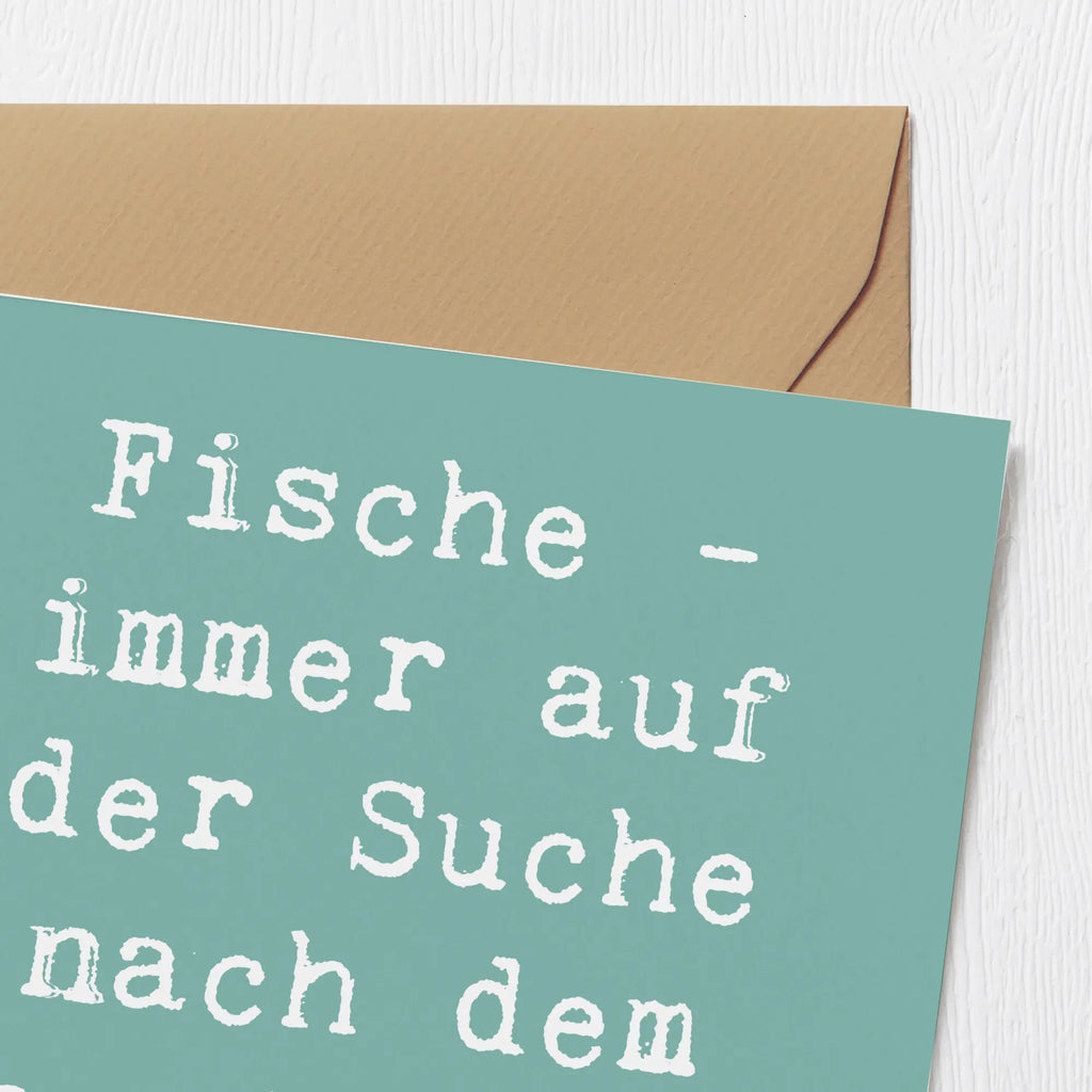 Deluxe Karte Spruch Fische Schwarm Karte, Grußkarte, Klappkarte, Einladungskarte, Glückwunschkarte, Hochzeitskarte, Geburtstagskarte, Hochwertige Grußkarte, Hochwertige Klappkarte, Tierkreiszeichen, Sternzeichen, Horoskop, Astrologie, Aszendent