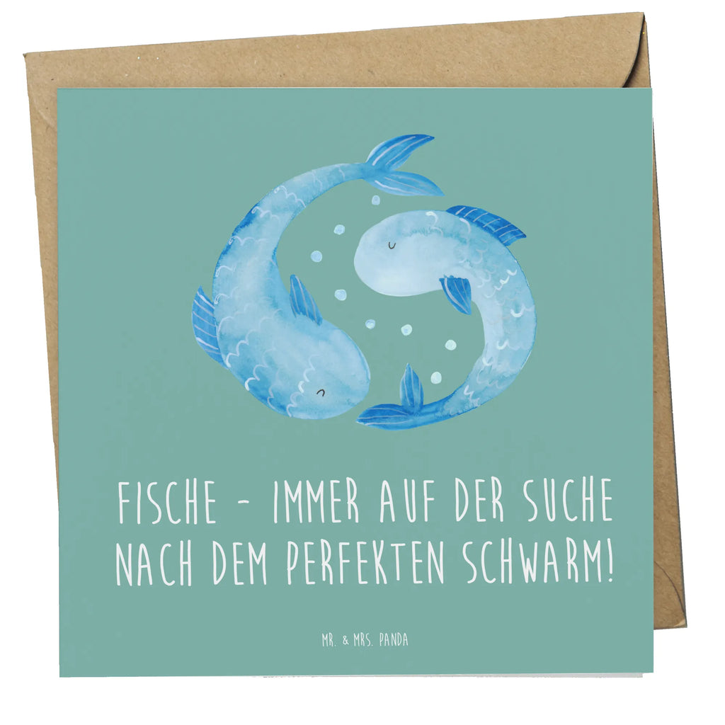 Deluxe Karte Fische Schwarm Karte, Grußkarte, Klappkarte, Einladungskarte, Glückwunschkarte, Hochzeitskarte, Geburtstagskarte, Hochwertige Grußkarte, Hochwertige Klappkarte, Tierkreiszeichen, Sternzeichen, Horoskop, Astrologie, Aszendent