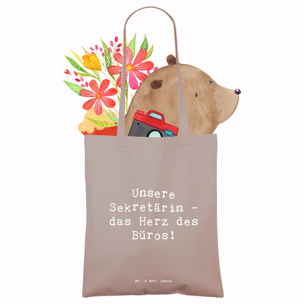 Tragetasche Unsere Sekretärin - das Herz des Büros! Beuteltasche, Beutel, Einkaufstasche, Jutebeutel, Stoffbeutel, Tasche, Shopper, Umhängetasche, Strandtasche, Schultertasche, Stofftasche, Tragetasche, Badetasche, Jutetasche, Einkaufstüte, Laptoptasche