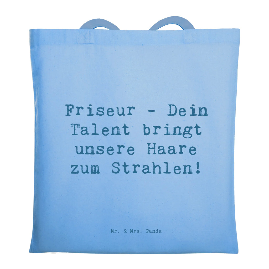 Tragetasche Friseur - Dein Talent bringt unsere Haare zum Strahlen! Beuteltasche, Beutel, Einkaufstasche, Jutebeutel, Stoffbeutel, Tasche, Shopper, Umhängetasche, Strandtasche, Schultertasche, Stofftasche, Tragetasche, Badetasche, Jutetasche, Einkaufstüte, Laptoptasche