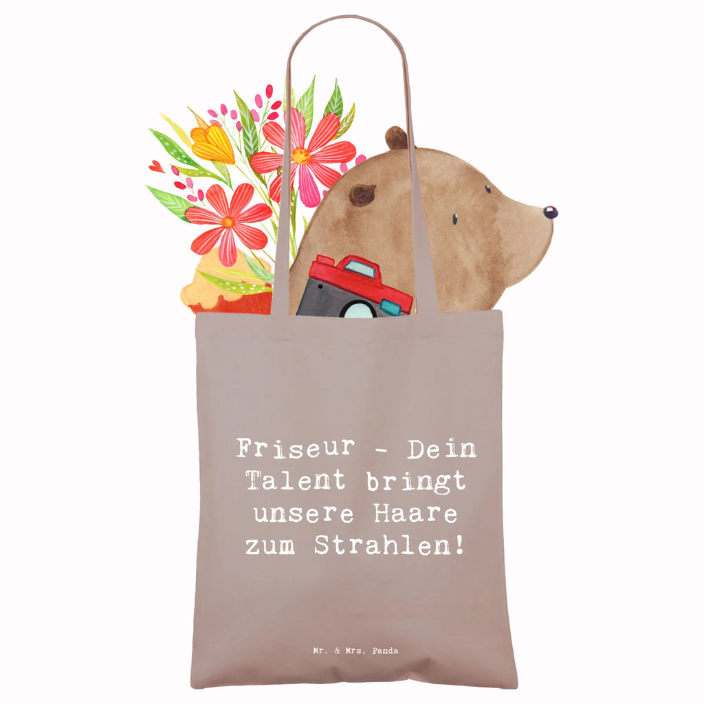 Tragetasche Friseur - Dein Talent bringt unsere Haare zum Strahlen! Beuteltasche, Beutel, Einkaufstasche, Jutebeutel, Stoffbeutel, Tasche, Shopper, Umhängetasche, Strandtasche, Schultertasche, Stofftasche, Tragetasche, Badetasche, Jutetasche, Einkaufstüte, Laptoptasche