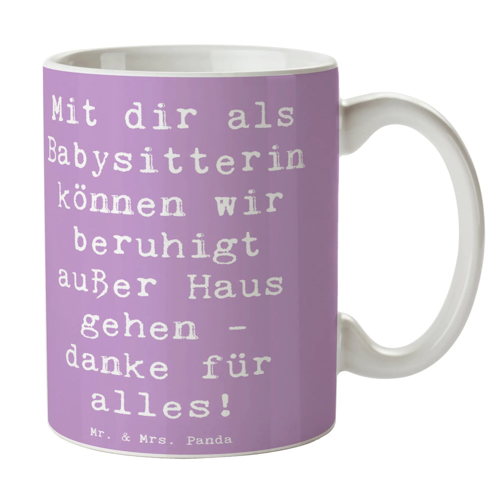 Tasse Mit dir als Babysitterin können wir beruhigt außer Haus gehen - danke für alles! Tasse, Kaffeetasse, Teetasse, Becher, Kaffeebecher, Teebecher, Keramiktasse, Porzellantasse, Büro Tasse, Geschenk Tasse, Tasse Sprüche, Tasse Motive, Kaffeetassen, Tasse bedrucken, Designer Tasse, Cappuccino Tassen, Schöne Teetassen