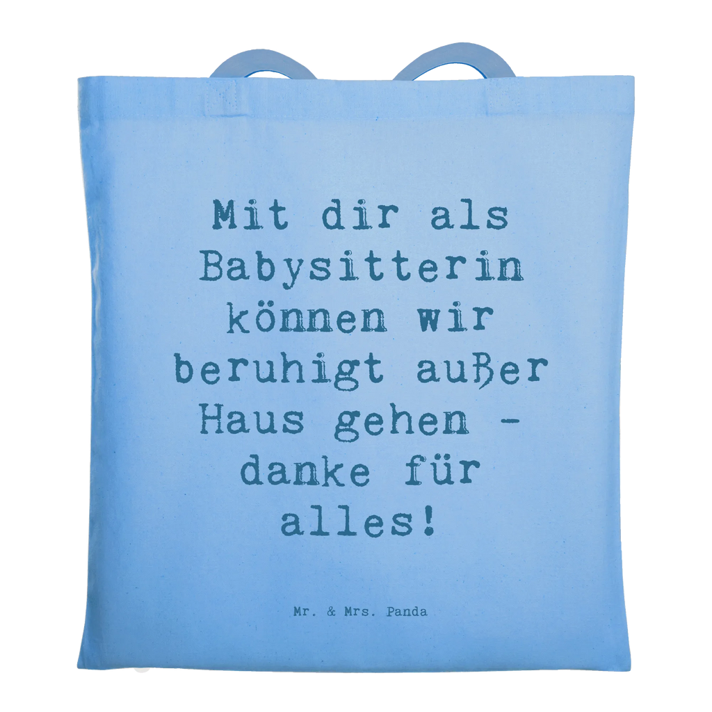 Tragetasche Mit dir als Babysitterin können wir beruhigt außer Haus gehen - danke für alles! Beuteltasche, Beutel, Einkaufstasche, Jutebeutel, Stoffbeutel, Tasche, Shopper, Umhängetasche, Strandtasche, Schultertasche, Stofftasche, Tragetasche, Badetasche, Jutetasche, Einkaufstüte, Laptoptasche