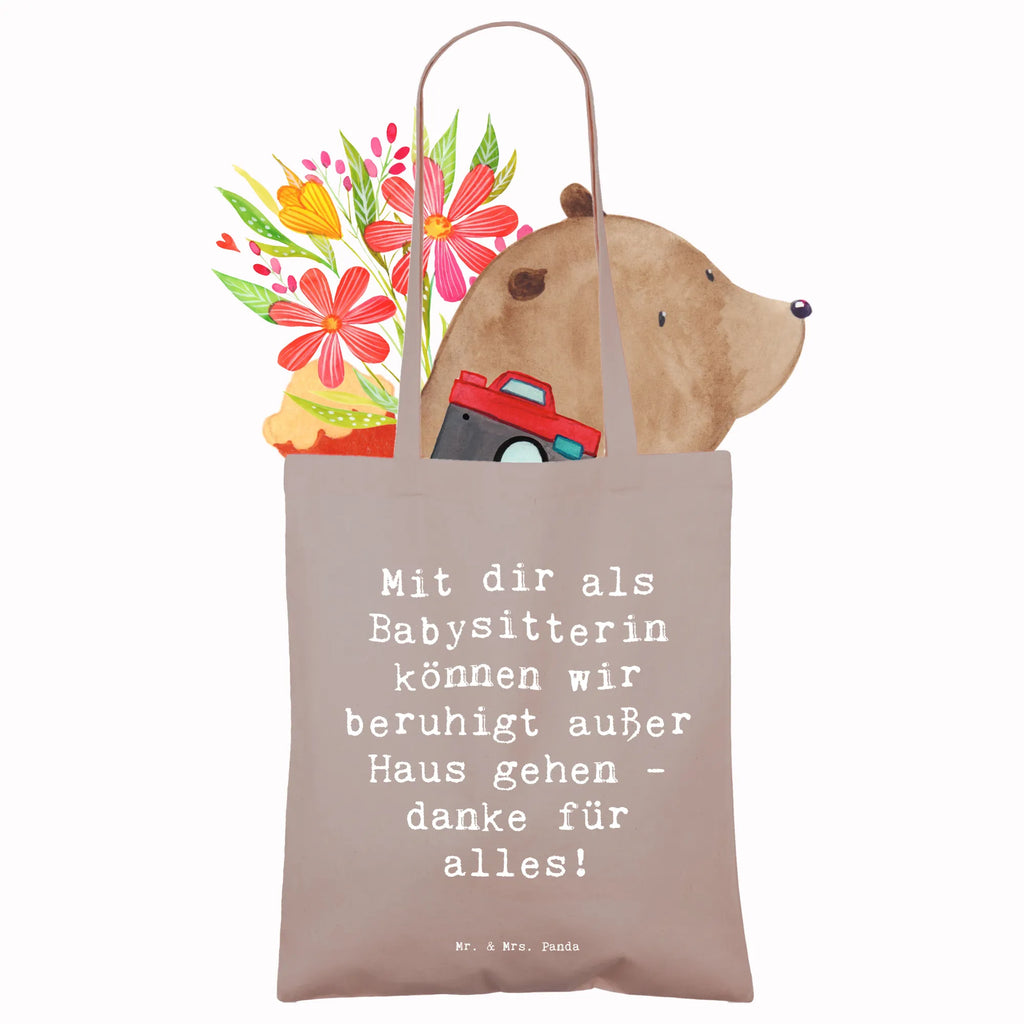 Tragetasche Mit dir als Babysitterin können wir beruhigt außer Haus gehen - danke für alles! Beuteltasche, Beutel, Einkaufstasche, Jutebeutel, Stoffbeutel, Tasche, Shopper, Umhängetasche, Strandtasche, Schultertasche, Stofftasche, Tragetasche, Badetasche, Jutetasche, Einkaufstüte, Laptoptasche