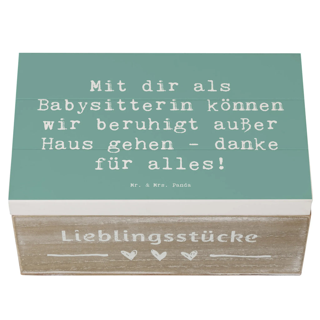 Holzkiste Mit dir als Babysitterin können wir beruhigt außer Haus gehen - danke für alles! Holzkiste, Kiste, Schatzkiste, Truhe, Schatulle, XXL, Erinnerungsbox, Erinnerungskiste, Dekokiste, Aufbewahrungsbox, Geschenkbox, Geschenkdose