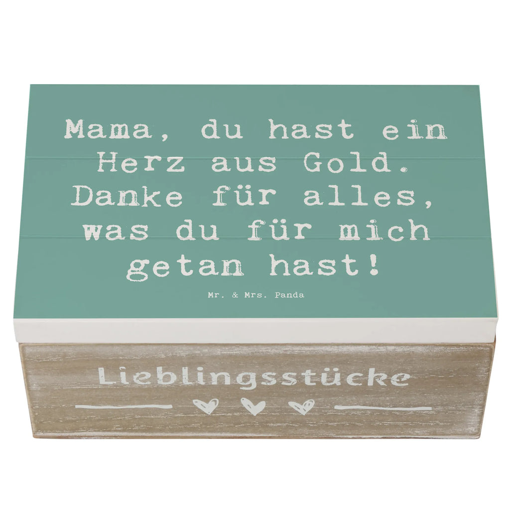 Holzkiste Mama, du hast ein Herz aus Gold. Danke für alles, was du für mich getan hast! Holzkiste, Kiste, Schatzkiste, Truhe, Schatulle, XXL, Erinnerungsbox, Erinnerungskiste, Dekokiste, Aufbewahrungsbox, Geschenkbox, Geschenkdose