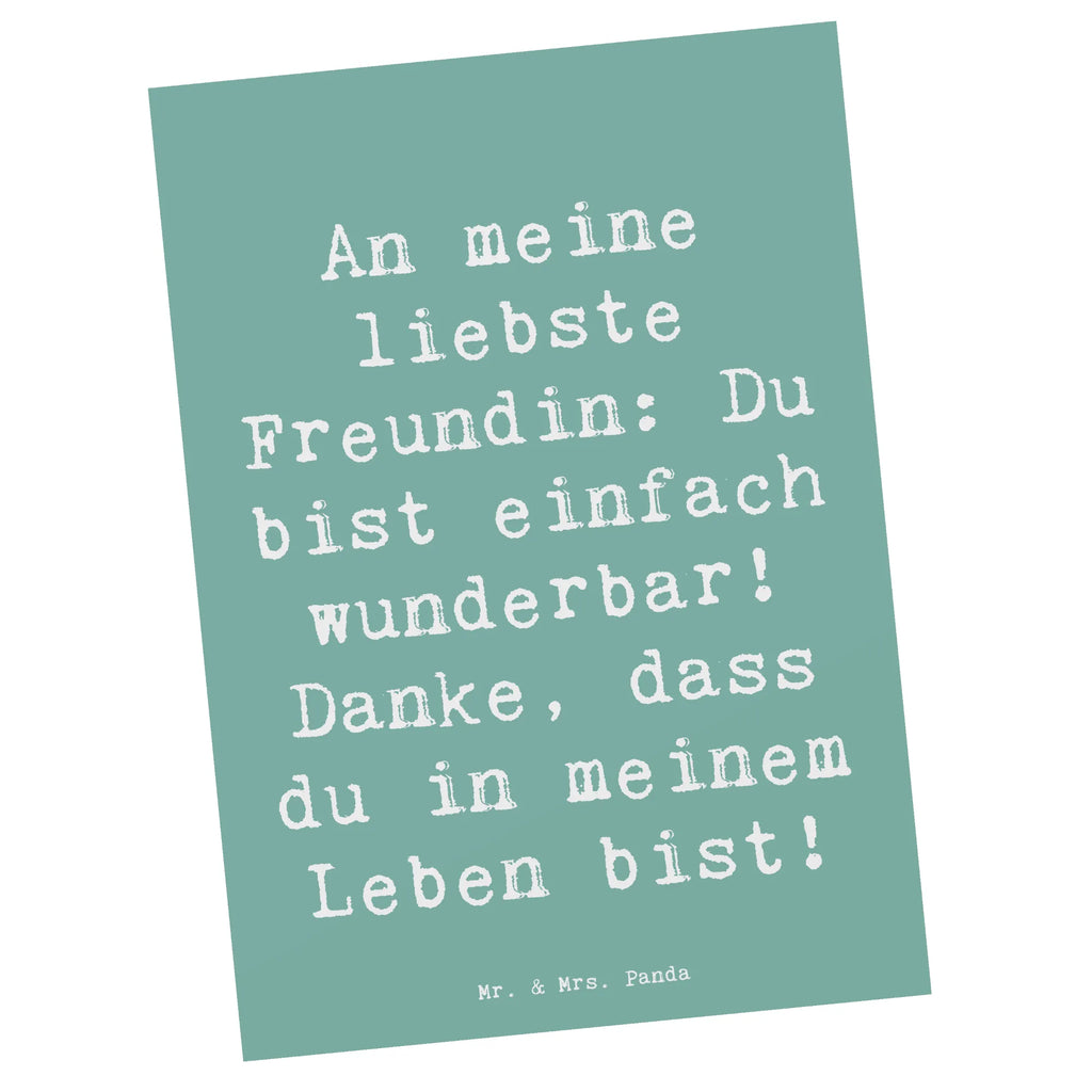 Postkarte An meine liebste Freundin: Du bist einfach wunderbar! Danke, dass du in meinem Leben bist! Postkarte, Karte, Geschenkkarte, Grußkarte, Einladung, Ansichtskarte, Geburtstagskarte, Einladungskarte, Dankeskarte, Ansichtskarten, Einladung Geburtstag, Einladungskarten Geburtstag