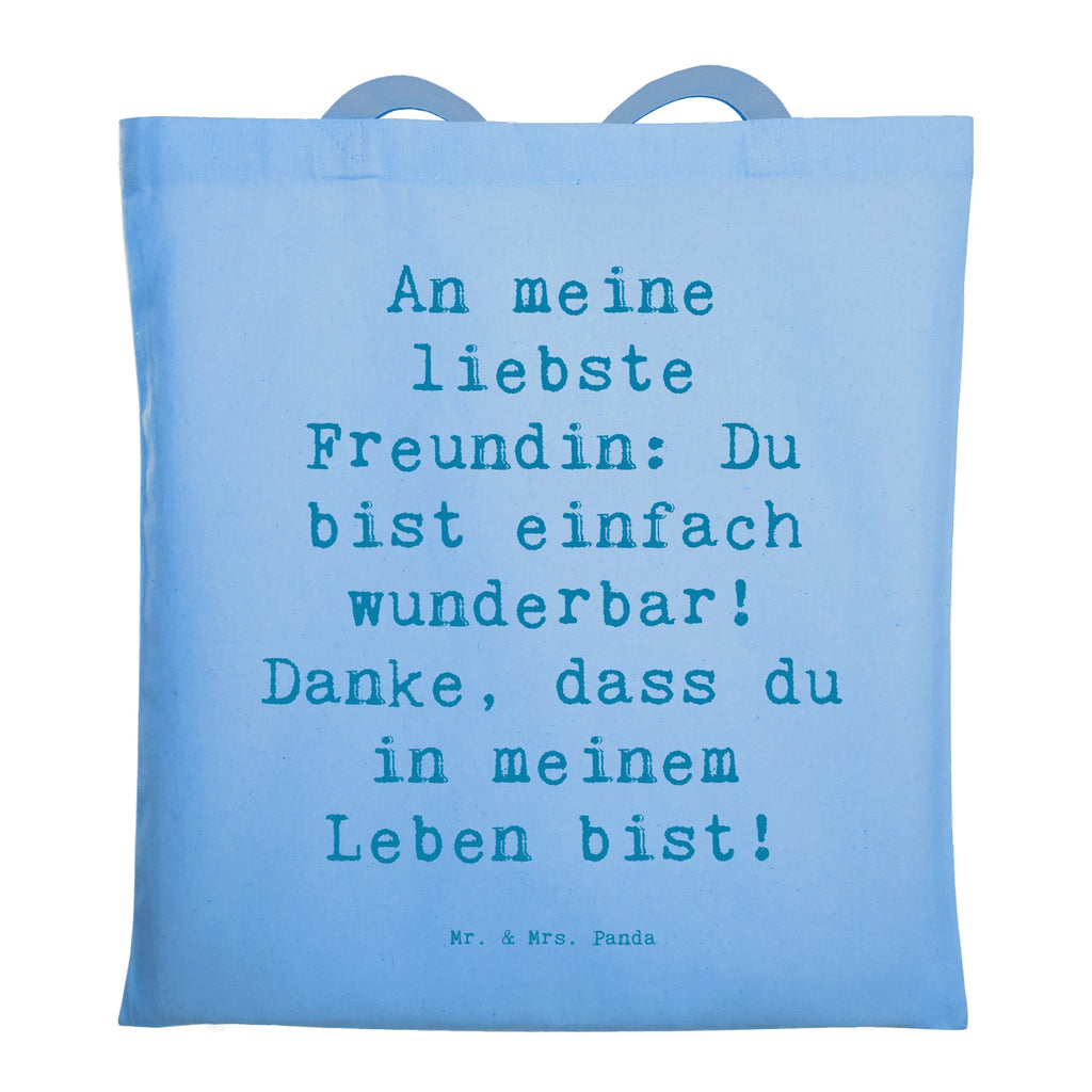 Tragetasche An meine liebste Freundin: Du bist einfach wunderbar! Danke, dass du in meinem Leben bist! Beuteltasche, Beutel, Einkaufstasche, Jutebeutel, Stoffbeutel, Tasche, Shopper, Umhängetasche, Strandtasche, Schultertasche, Stofftasche, Tragetasche, Badetasche, Jutetasche, Einkaufstüte, Laptoptasche