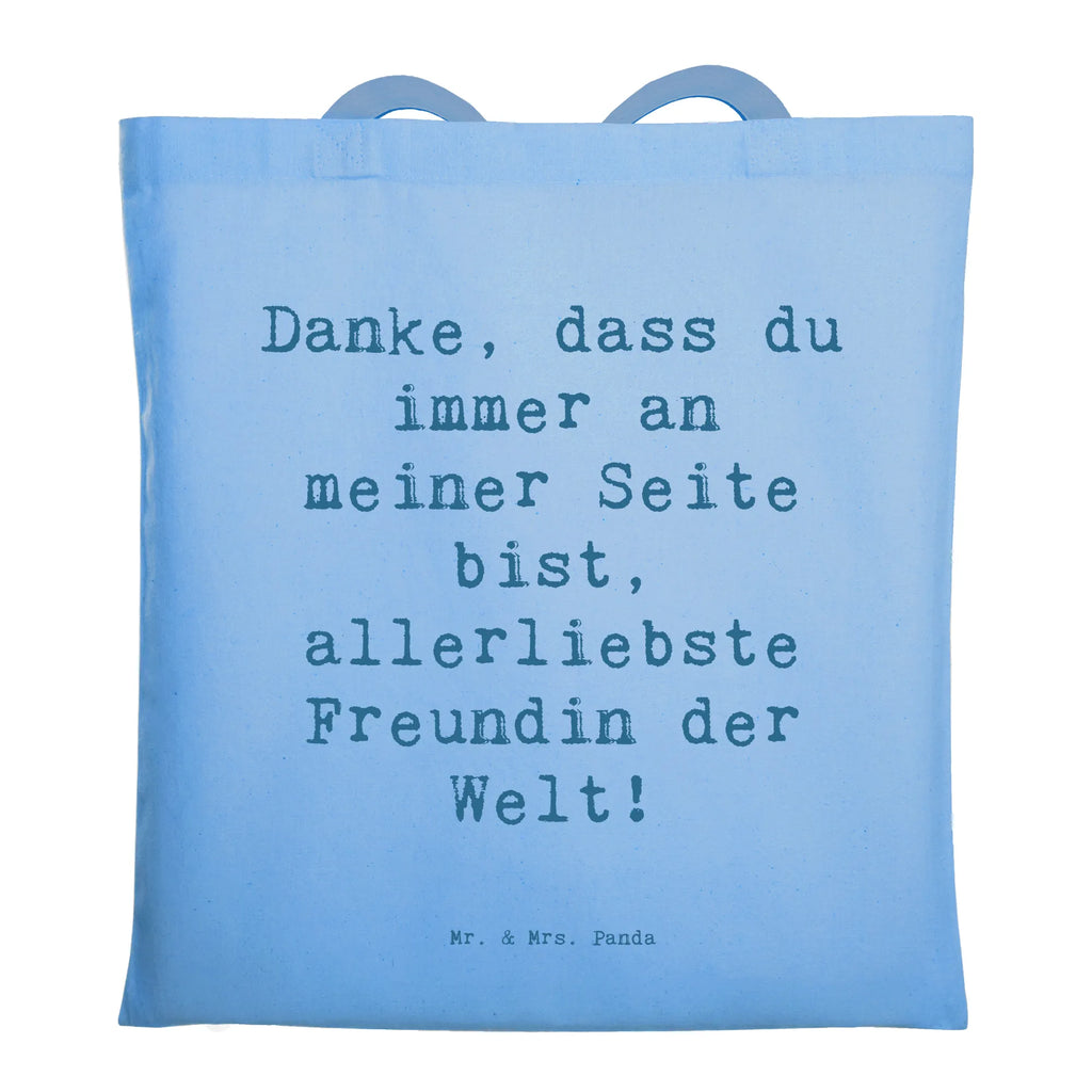 Tragetasche Danke, dass du immer an meiner Seite bist, allerliebste Freundin der Welt! Beuteltasche, Beutel, Einkaufstasche, Jutebeutel, Stoffbeutel, Tasche, Shopper, Umhängetasche, Strandtasche, Schultertasche, Stofftasche, Tragetasche, Badetasche, Jutetasche, Einkaufstüte, Laptoptasche