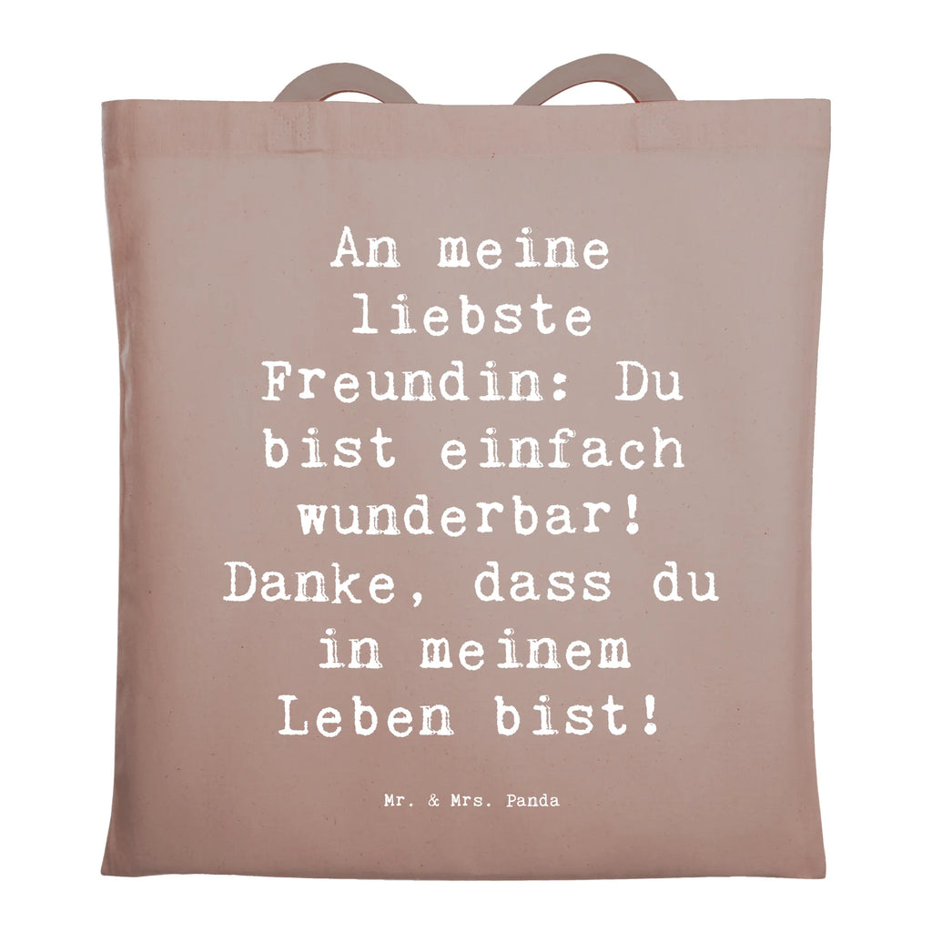 Tragetasche An meine liebste Freundin: Du bist einfach wunderbar! Danke, dass du in meinem Leben bist! Beuteltasche, Beutel, Einkaufstasche, Jutebeutel, Stoffbeutel, Tasche, Shopper, Umhängetasche, Strandtasche, Schultertasche, Stofftasche, Tragetasche, Badetasche, Jutetasche, Einkaufstüte, Laptoptasche