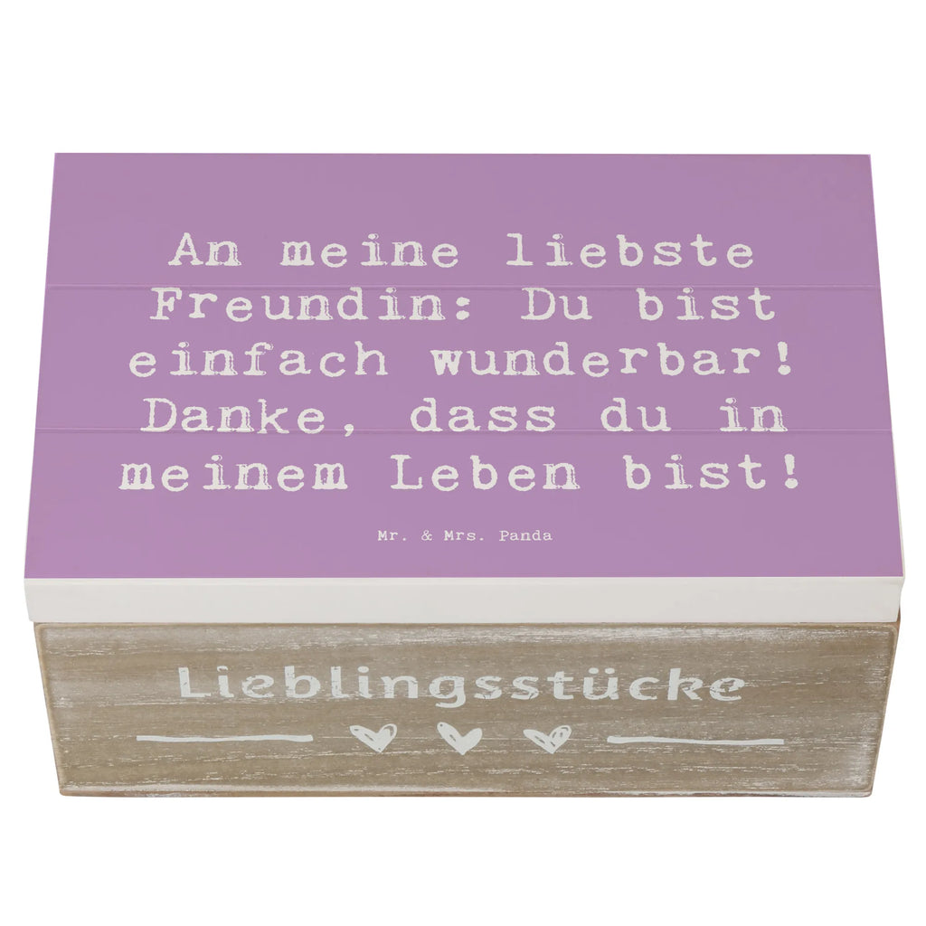 Holzkiste An meine liebste Freundin: Du bist einfach wunderbar! Danke, dass du in meinem Leben bist! Holzkiste, Kiste, Schatzkiste, Truhe, Schatulle, XXL, Erinnerungsbox, Erinnerungskiste, Dekokiste, Aufbewahrungsbox, Geschenkbox, Geschenkdose