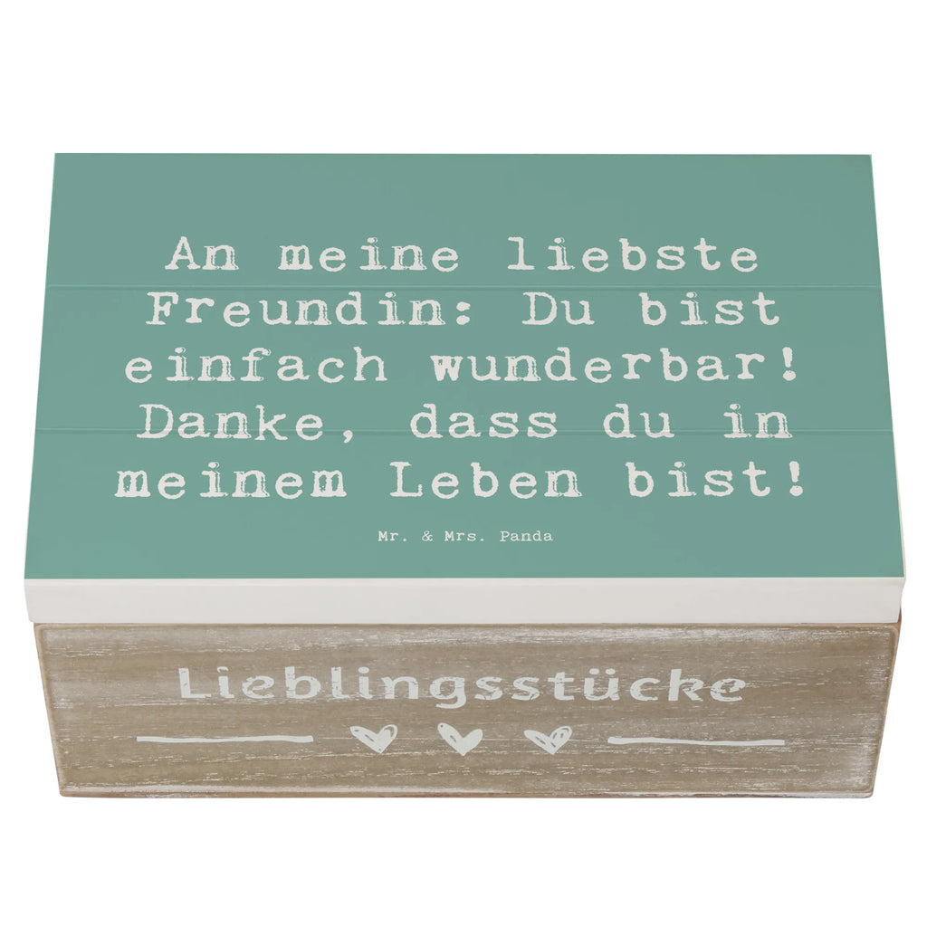 Holzkiste An meine liebste Freundin: Du bist einfach wunderbar! Danke, dass du in meinem Leben bist! Holzkiste, Kiste, Schatzkiste, Truhe, Schatulle, XXL, Erinnerungsbox, Erinnerungskiste, Dekokiste, Aufbewahrungsbox, Geschenkbox, Geschenkdose