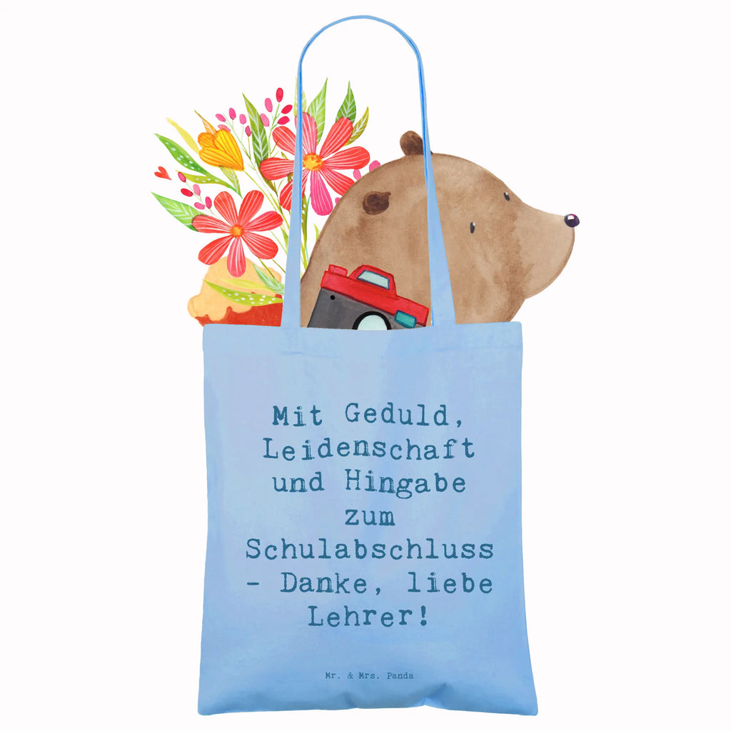 Tragetasche Mit Geduld, Leidenschaft und Hingabe zum Schulabschluss - Danke, liebe Lehrer! Beuteltasche, Beutel, Einkaufstasche, Jutebeutel, Stoffbeutel, Tasche, Shopper, Umhängetasche, Strandtasche, Schultertasche, Stofftasche, Tragetasche, Badetasche, Jutetasche, Einkaufstüte, Laptoptasche