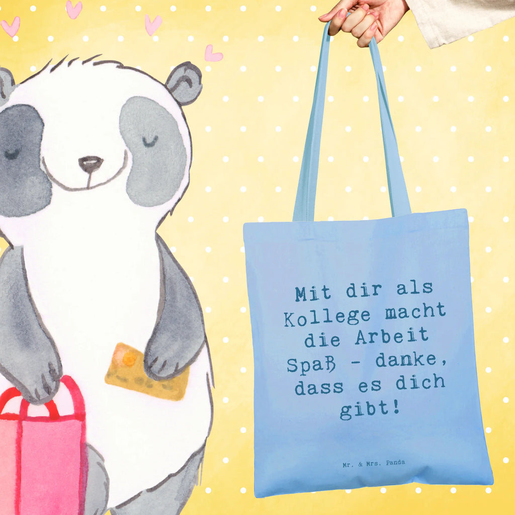 Tragetasche Mit dir als Kollege macht die Arbeit Spaß - danke, dass es dich gibt! Beuteltasche, Beutel, Einkaufstasche, Jutebeutel, Stoffbeutel, Tasche, Shopper, Umhängetasche, Strandtasche, Schultertasche, Stofftasche, Tragetasche, Badetasche, Jutetasche, Einkaufstüte, Laptoptasche