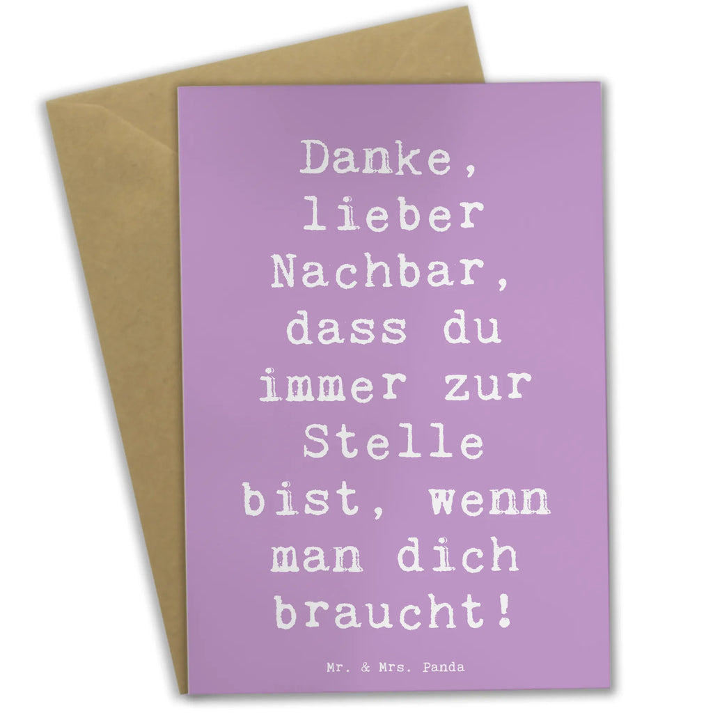 Grußkarte Danke, lieber Nachbar, dass du immer zur Stelle bist, wenn man dich braucht! Grußkarte, Klappkarte, Einladungskarte, Glückwunschkarte, Hochzeitskarte, Geburtstagskarte, Karte, Ansichtskarten