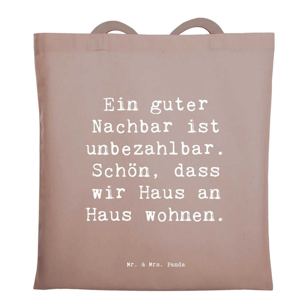 Tragetasche Ein guter Nachbar ist unbezahlbar. Schön, dass wir Haus an Haus wohnen. Beuteltasche, Beutel, Einkaufstasche, Jutebeutel, Stoffbeutel, Tasche, Shopper, Umhängetasche, Strandtasche, Schultertasche, Stofftasche, Tragetasche, Badetasche, Jutetasche, Einkaufstüte, Laptoptasche