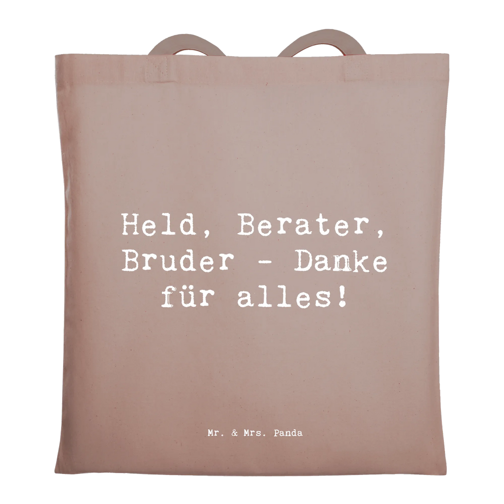 Tragetasche Held, Berater, Bruder - Danke für alles! Beuteltasche, Beutel, Einkaufstasche, Jutebeutel, Stoffbeutel, Tasche, Shopper, Umhängetasche, Strandtasche, Schultertasche, Stofftasche, Tragetasche, Badetasche, Jutetasche, Einkaufstüte, Laptoptasche