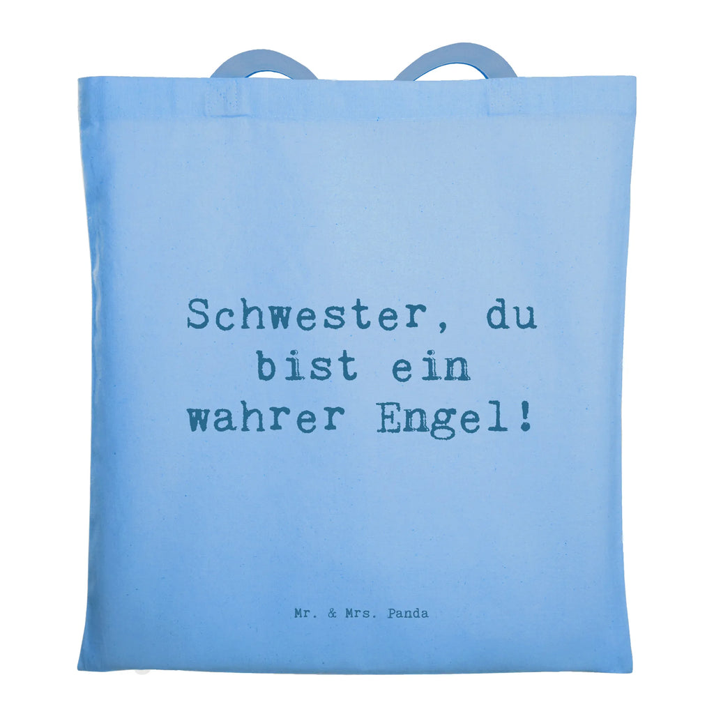 Tragetasche Schwester, du bist ein wahrer Engel! Beuteltasche, Beutel, Einkaufstasche, Jutebeutel, Stoffbeutel, Tasche, Shopper, Umhängetasche, Strandtasche, Schultertasche, Stofftasche, Tragetasche, Badetasche, Jutetasche, Einkaufstüte, Laptoptasche