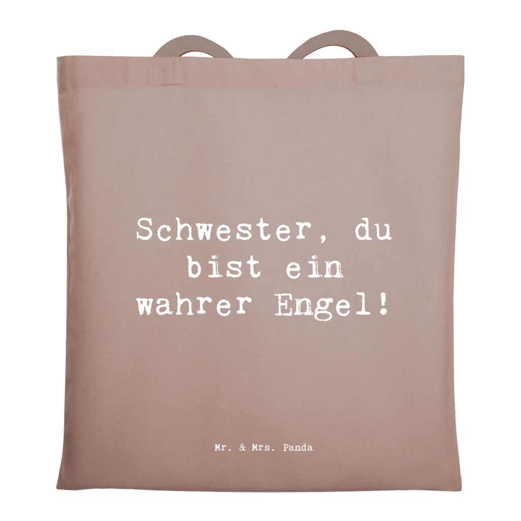 Tragetasche Schwester, du bist ein wahrer Engel! Beuteltasche, Beutel, Einkaufstasche, Jutebeutel, Stoffbeutel, Tasche, Shopper, Umhängetasche, Strandtasche, Schultertasche, Stofftasche, Tragetasche, Badetasche, Jutetasche, Einkaufstüte, Laptoptasche