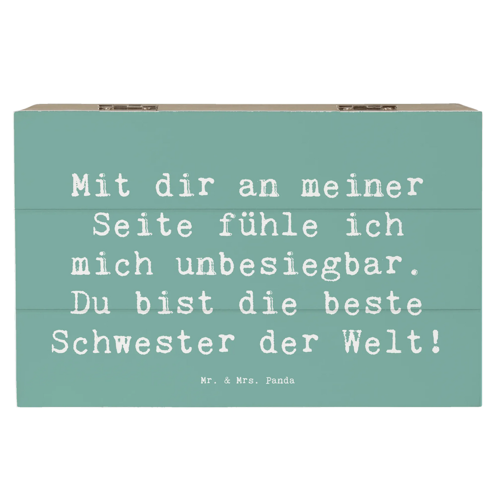 Holzkiste Mit dir an meiner Seite fühle ich mich unbesiegbar. Du bist die beste Schwester der Welt! Holzkiste, Kiste, Schatzkiste, Truhe, Schatulle, XXL, Erinnerungsbox, Erinnerungskiste, Dekokiste, Aufbewahrungsbox, Geschenkbox, Geschenkdose