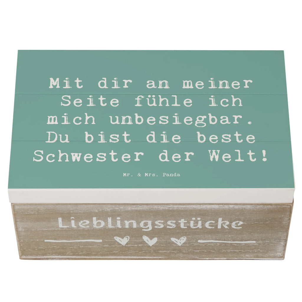 Holzkiste Mit dir an meiner Seite fühle ich mich unbesiegbar. Du bist die beste Schwester der Welt! Holzkiste, Kiste, Schatzkiste, Truhe, Schatulle, XXL, Erinnerungsbox, Erinnerungskiste, Dekokiste, Aufbewahrungsbox, Geschenkbox, Geschenkdose