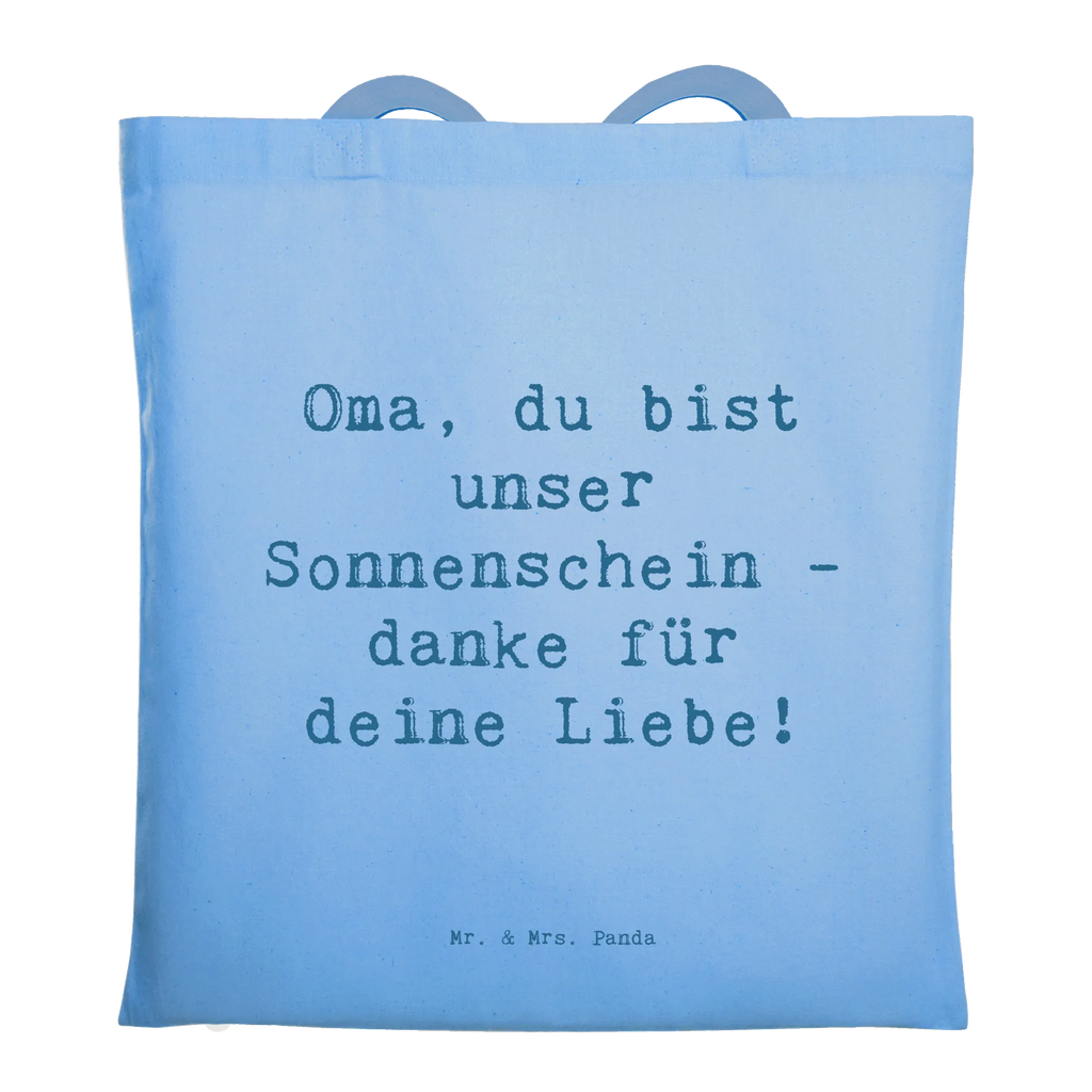 Tragetasche Oma, du bist unser Sonnenschein - danke für deine Liebe! Beuteltasche, Beutel, Einkaufstasche, Jutebeutel, Stoffbeutel, Tasche, Shopper, Umhängetasche, Strandtasche, Schultertasche, Stofftasche, Tragetasche, Badetasche, Jutetasche, Einkaufstüte, Laptoptasche