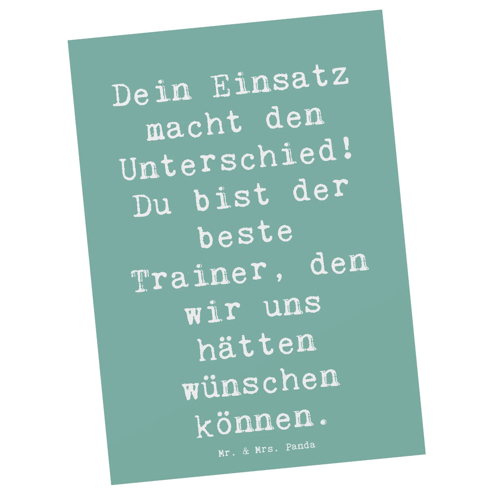 Postkarte Dein Einsatz macht den Unterschied! Du bist der beste Trainer, den wir uns hätten wünschen können. Postkarte, Karte, Geschenkkarte, Grußkarte, Einladung, Ansichtskarte, Geburtstagskarte, Einladungskarte, Dankeskarte, Ansichtskarten, Einladung Geburtstag, Einladungskarten Geburtstag