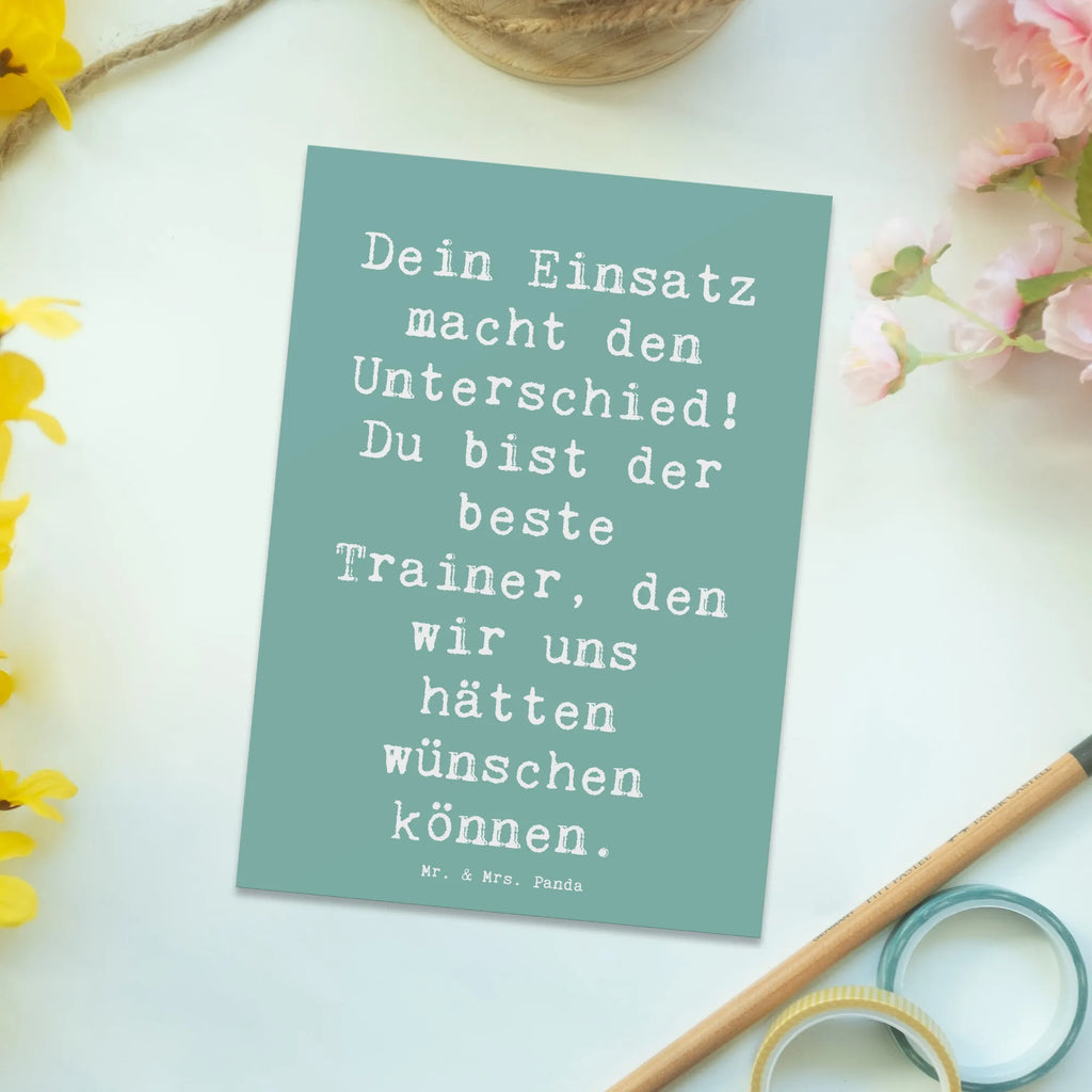 Postkarte Dein Einsatz macht den Unterschied! Du bist der beste Trainer, den wir uns hätten wünschen können. Postkarte, Karte, Geschenkkarte, Grußkarte, Einladung, Ansichtskarte, Geburtstagskarte, Einladungskarte, Dankeskarte, Ansichtskarten, Einladung Geburtstag, Einladungskarten Geburtstag