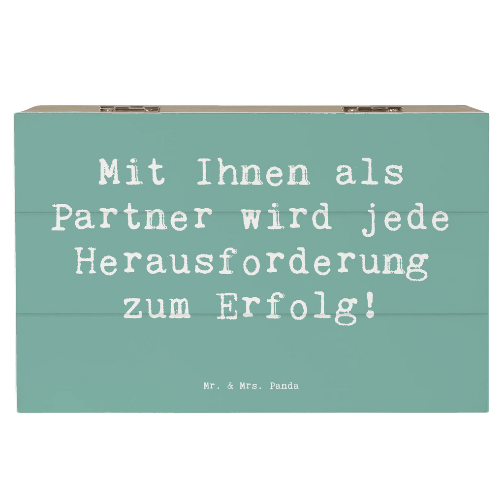 Holzkiste Mit Ihnen als Partner wird jede Herausforderung zum Erfolg! Holzkiste, Kiste, Schatzkiste, Truhe, Schatulle, XXL, Erinnerungsbox, Erinnerungskiste, Dekokiste, Aufbewahrungsbox, Geschenkbox, Geschenkdose