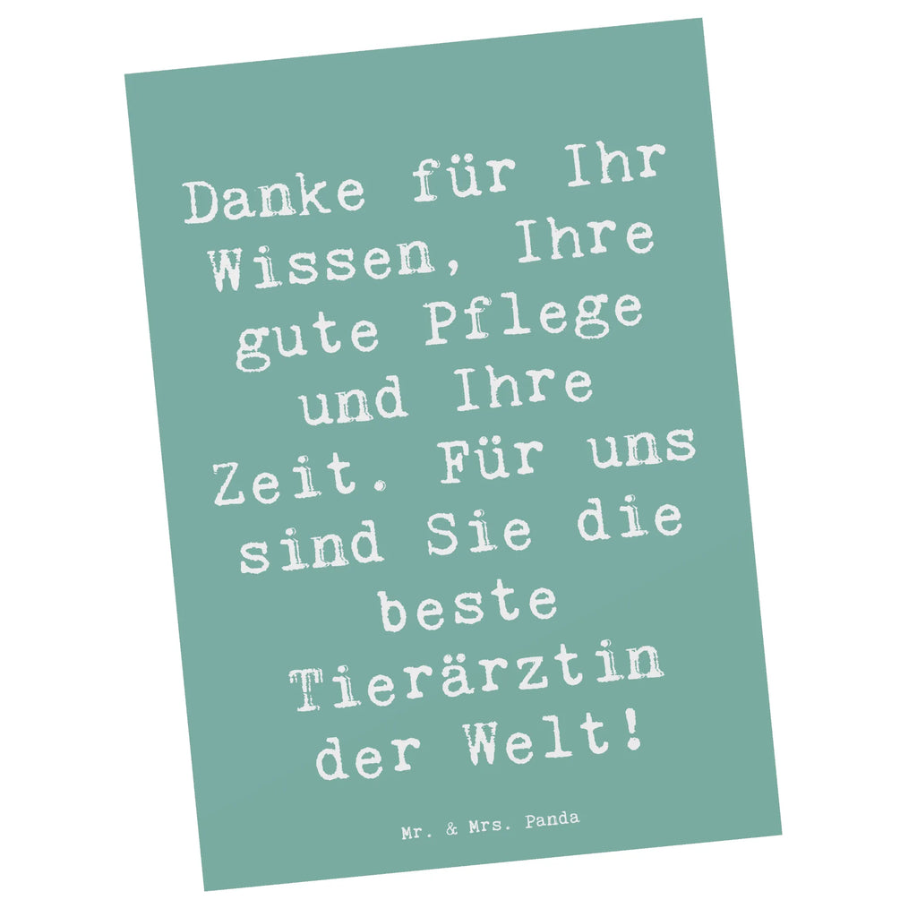 Postkarte Danke für Ihr Wissen, Ihre gute Pflege und Ihre Zeit. Für uns sind Sie die beste Tierärztin der Welt! Postkarte, Karte, Geschenkkarte, Grußkarte, Einladung, Ansichtskarte, Geburtstagskarte, Einladungskarte, Dankeskarte, Ansichtskarten, Einladung Geburtstag, Einladungskarten Geburtstag