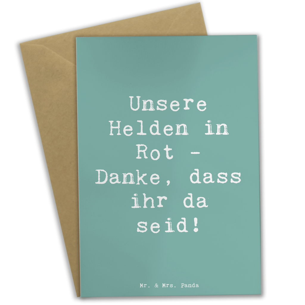 Grußkarte Unsere Helden in Rot - Danke, dass ihr da seid! Grußkarte, Klappkarte, Einladungskarte, Glückwunschkarte, Hochzeitskarte, Geburtstagskarte, Karte, Ansichtskarten