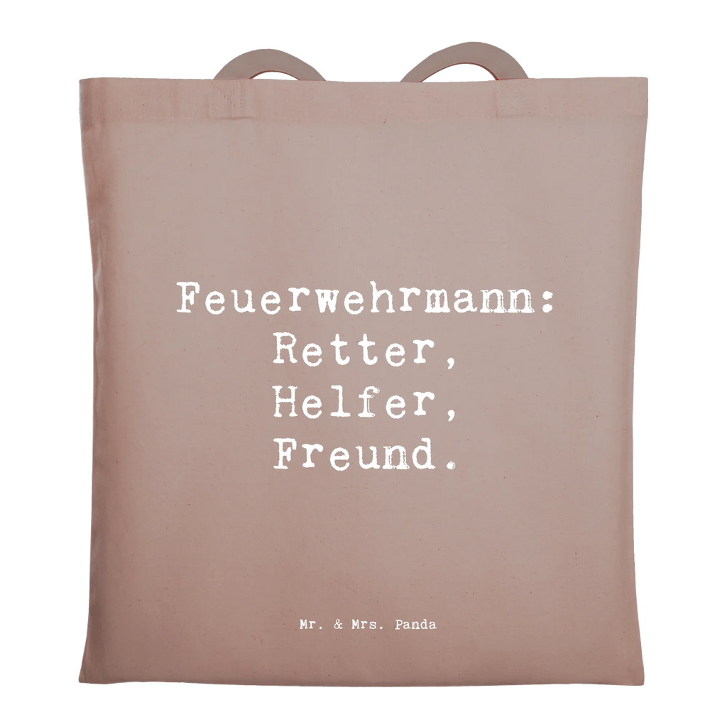 Tragetasche Feuerwehrmann: Retter, Helfer, Freund. Beuteltasche, Beutel, Einkaufstasche, Jutebeutel, Stoffbeutel, Tasche, Shopper, Umhängetasche, Strandtasche, Schultertasche, Stofftasche, Tragetasche, Badetasche, Jutetasche, Einkaufstüte, Laptoptasche