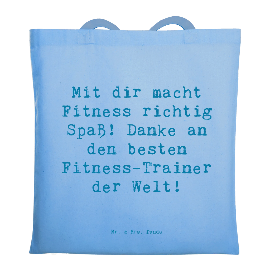 Tragetasche Mit dir macht Fitness richtig Spaß! Danke an den besten Fitness-Trainer der Welt! Beuteltasche, Beutel, Einkaufstasche, Jutebeutel, Stoffbeutel, Tasche, Shopper, Umhängetasche, Strandtasche, Schultertasche, Stofftasche, Tragetasche, Badetasche, Jutetasche, Einkaufstüte, Laptoptasche