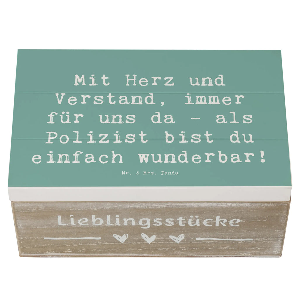 Holzkiste Mit Herz und Verstand, immer für uns da - als Polizist bist du einfach wunderbar! Holzkiste, Kiste, Schatzkiste, Truhe, Schatulle, XXL, Erinnerungsbox, Erinnerungskiste, Dekokiste, Aufbewahrungsbox, Geschenkbox, Geschenkdose