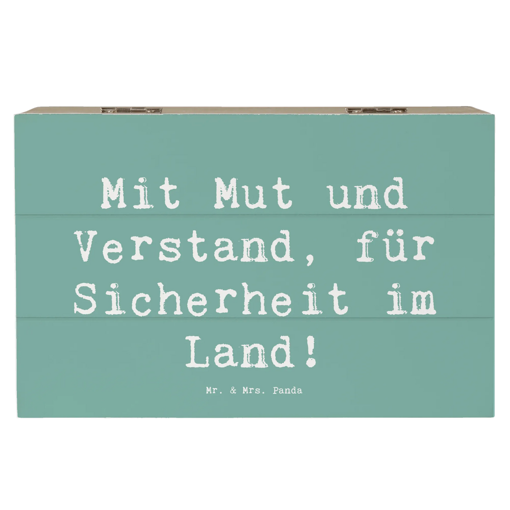 Holzkiste Mit Mut und Verstand, für Sicherheit im Land! Holzkiste, Kiste, Schatzkiste, Truhe, Schatulle, XXL, Erinnerungsbox, Erinnerungskiste, Dekokiste, Aufbewahrungsbox, Geschenkbox, Geschenkdose