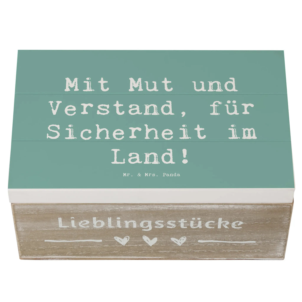 Holzkiste Mit Mut und Verstand, für Sicherheit im Land! Holzkiste, Kiste, Schatzkiste, Truhe, Schatulle, XXL, Erinnerungsbox, Erinnerungskiste, Dekokiste, Aufbewahrungsbox, Geschenkbox, Geschenkdose