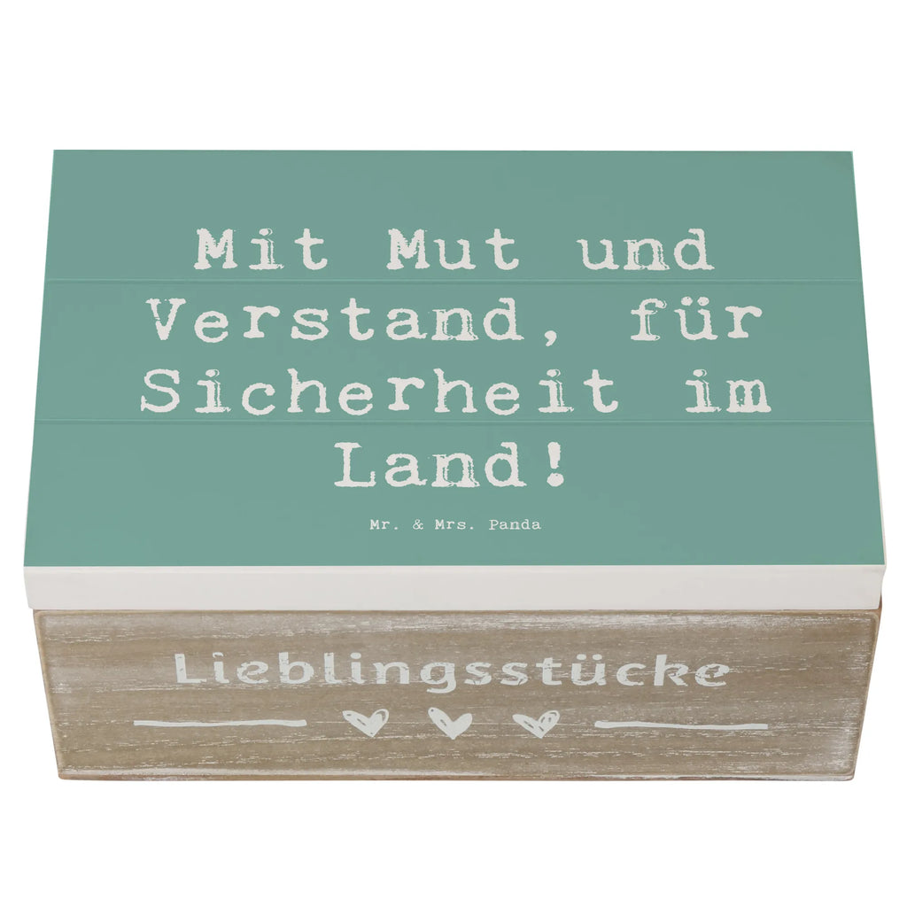 Holzkiste Mit Mut und Verstand, für Sicherheit im Land! Holzkiste, Kiste, Schatzkiste, Truhe, Schatulle, XXL, Erinnerungsbox, Erinnerungskiste, Dekokiste, Aufbewahrungsbox, Geschenkbox, Geschenkdose