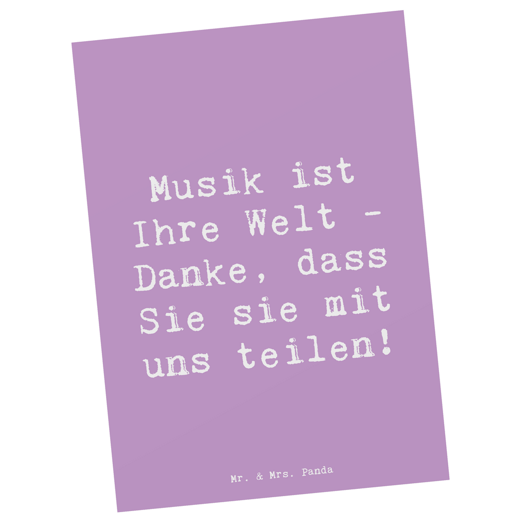 Postkarte Musik ist Ihre Welt - Danke, dass Sie sie mit uns teilen! Postkarte, Karte, Geschenkkarte, Grußkarte, Einladung, Ansichtskarte, Geburtstagskarte, Einladungskarte, Dankeskarte, Ansichtskarten, Einladung Geburtstag, Einladungskarten Geburtstag