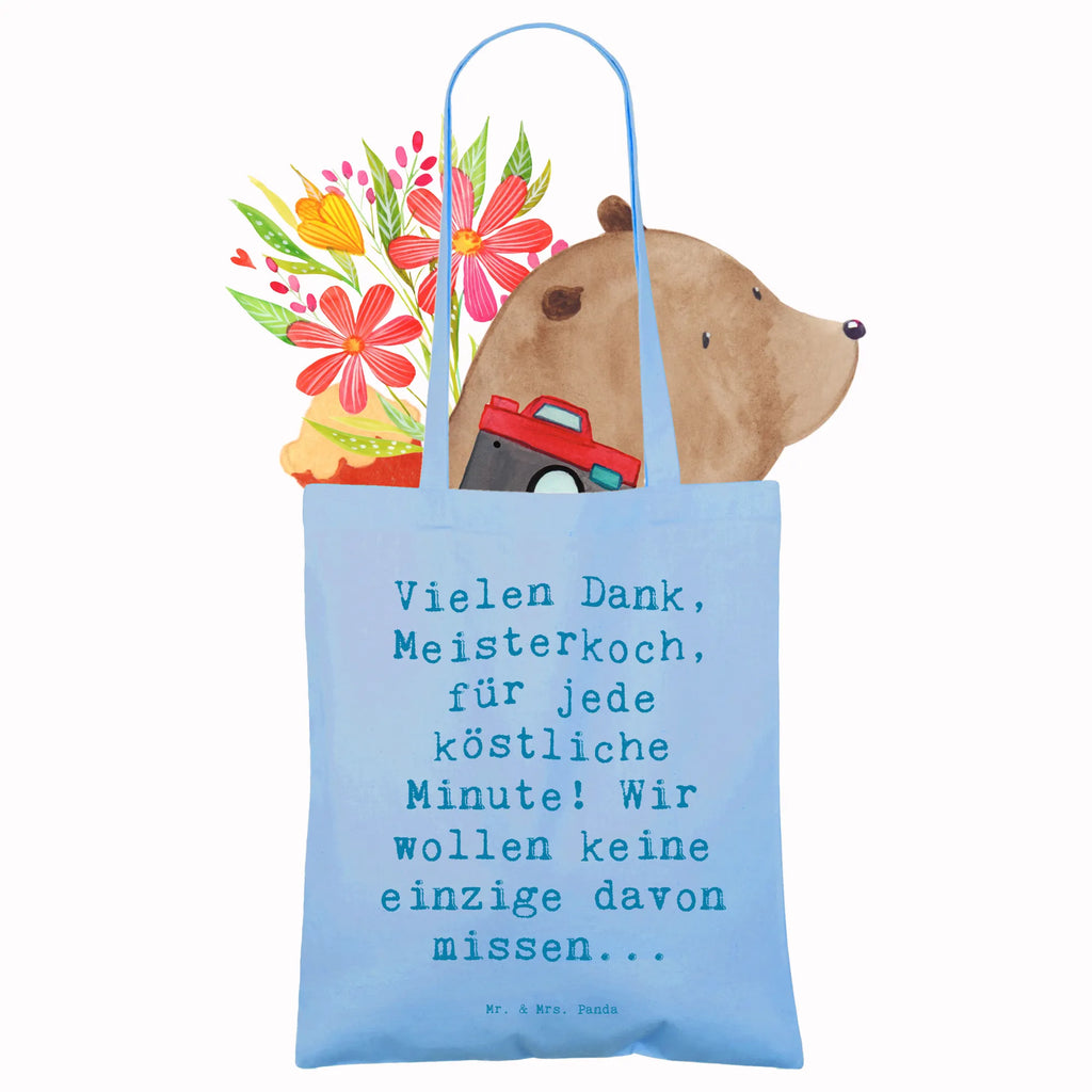 Tragetasche Vielen Dank, Meisterkoch, für jede köstliche Minute! Wir wollen keine einzige davon missen... Beuteltasche, Beutel, Einkaufstasche, Jutebeutel, Stoffbeutel, Tasche, Shopper, Umhängetasche, Strandtasche, Schultertasche, Stofftasche, Tragetasche, Badetasche, Jutetasche, Einkaufstüte, Laptoptasche