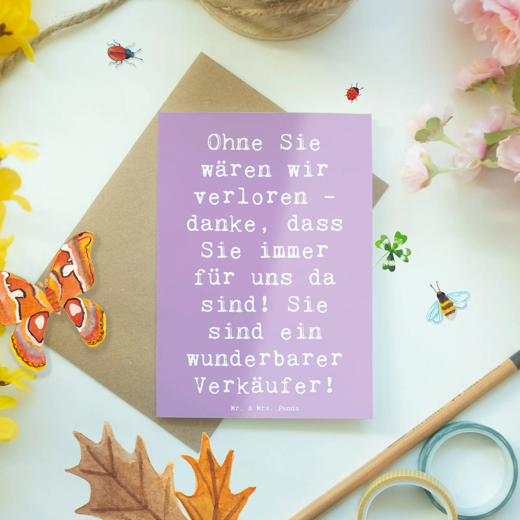 Grußkarte Ohne Sie wären wir verloren - danke, dass Sie immer für uns da sind! Sie sind ein wunderbarer Verkäufer! Grußkarte, Klappkarte, Einladungskarte, Glückwunschkarte, Hochzeitskarte, Geburtstagskarte, Karte, Ansichtskarten