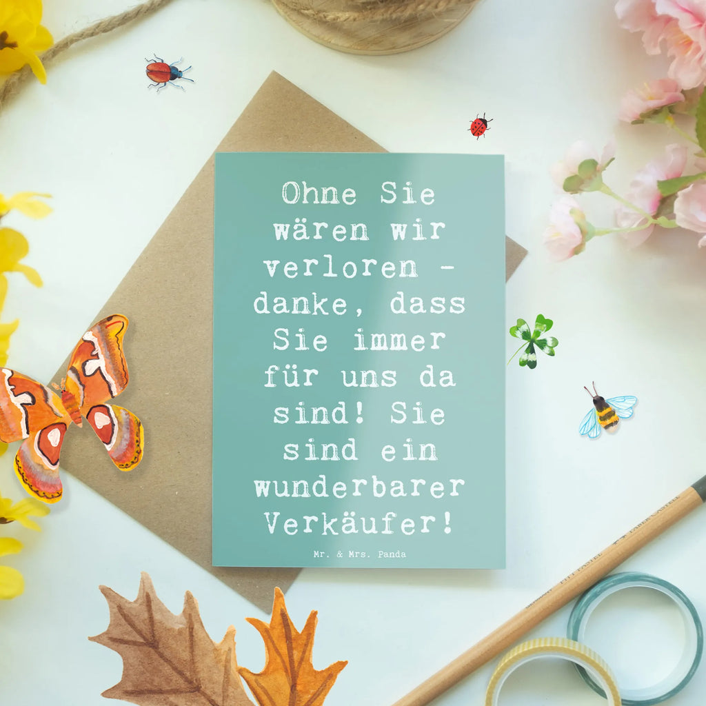 Grußkarte Ohne Sie wären wir verloren - danke, dass Sie immer für uns da sind! Sie sind ein wunderbarer Verkäufer! Grußkarte, Klappkarte, Einladungskarte, Glückwunschkarte, Hochzeitskarte, Geburtstagskarte, Karte, Ansichtskarten