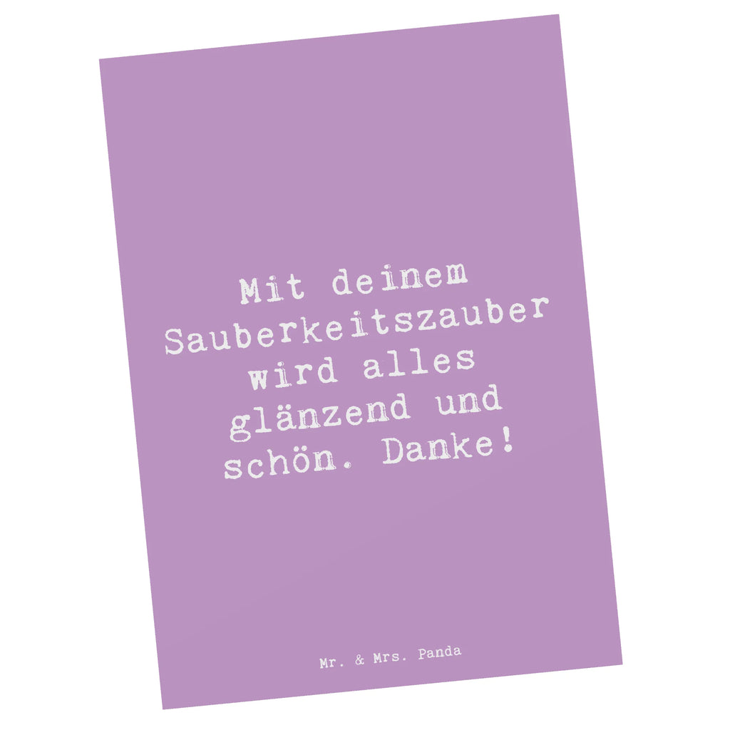 Postkarte Mit deinem Sauberkeitszauber wird alles glänzend und schön. Danke! Postkarte, Karte, Geschenkkarte, Grußkarte, Einladung, Ansichtskarte, Geburtstagskarte, Einladungskarte, Dankeskarte, Ansichtskarten, Einladung Geburtstag, Einladungskarten Geburtstag