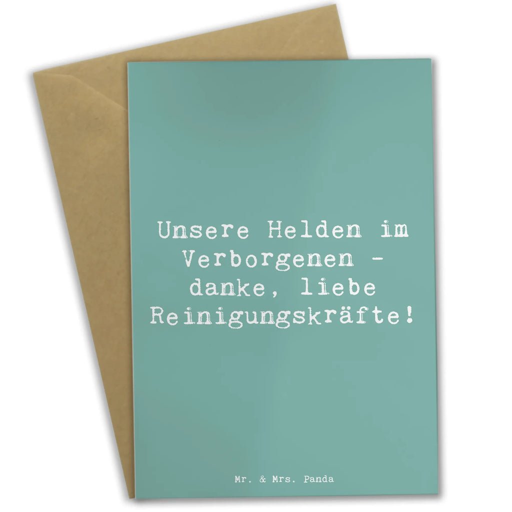 Grußkarte Unsere Helden im Verborgenen - danke, liebe Reinigungskräfte! Grußkarte, Klappkarte, Einladungskarte, Glückwunschkarte, Hochzeitskarte, Geburtstagskarte, Karte, Ansichtskarten