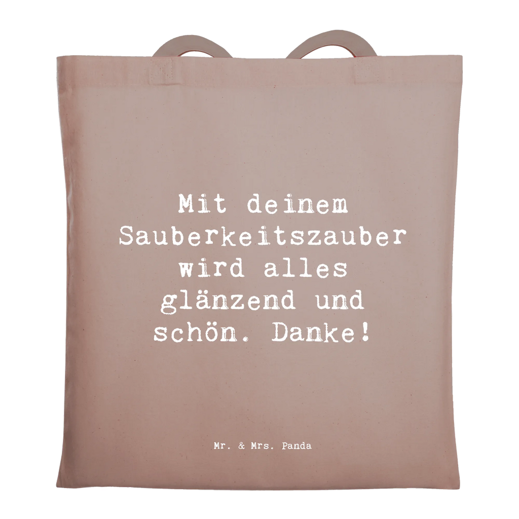 Tragetasche Mit deinem Sauberkeitszauber wird alles glänzend und schön. Danke! Beuteltasche, Beutel, Einkaufstasche, Jutebeutel, Stoffbeutel, Tasche, Shopper, Umhängetasche, Strandtasche, Schultertasche, Stofftasche, Tragetasche, Badetasche, Jutetasche, Einkaufstüte, Laptoptasche